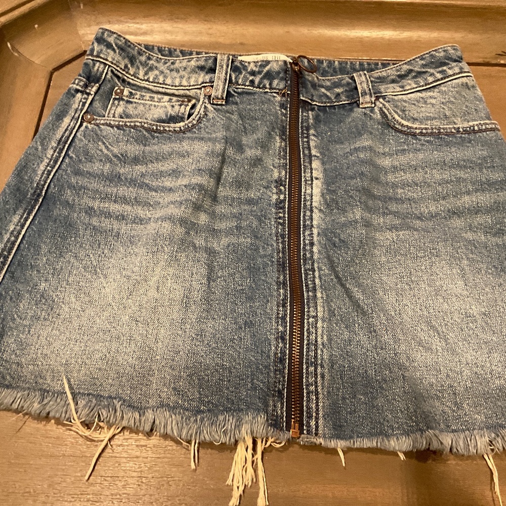 Free people zip up Jean skirt
